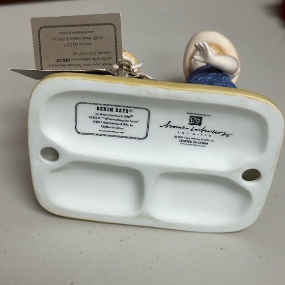 Home Interiors Vintage Porcelain Whitewashing the Fence Denim Days figurine - Picture 10 of 12